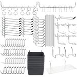 ZENFUN 140 Pieces Pegboard Hooks Assortment, Pegboard Accessories with Pegboard Bins, Peg Locks for Organizing Various Tools, Garage, Workbench, Kitchen, Not Fall Out