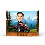 Avatar Studio Personalized Gift for Friends, Brother, BFF, Boyfriend, Father Character Caricature Photo Frame Unique Design Customized Gift for Friends & Family, Motorcycle Rider - 1 (BOX)