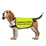 Anxious Dog Jacket Vest Respect My Space Dog Vest Dog Walking Slogan Warning Vest (Anxious Dog Space-Small)