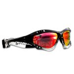 Jettribe Pro Jet Ski Goggles - Revo Lens, Black Fade Frame, PWC Watercraft, Jetski Racer Sunglasses - Racing Goggles With Protective Storage Case - Easy Fit Sport Glasses for Ultimate Water Adventure