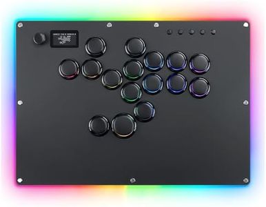 GuileKeys Leverless Controller Arcade Stick GK-16, All-Button Arcade Controller with Multi-function Button for PS4/PS3/PC/Switch, Arcade Fight Stick with RGB/Turbo/Hot-Swap/Low Profile Switch Black