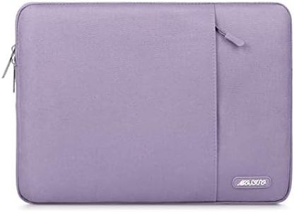 MOSISO 14 inch Laptop Sleeve Bag Compatible with MacBook, 13-13.3 inch Notebook, Compatible with MacBook Pro 14 inch M3 M2 M1 Chip Pro Max 2024-2021, Polyester Vertical Case with Pocket, Purple