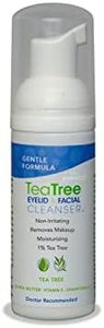 EYEECO Gentle Tea Tree Oil Foaming Facial Cleanser – 1.6oz – Non-Irritating Eyelid Cleanser & Face Wash with Tea Tree, Chamomile & Shea Butter​