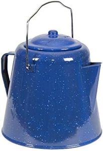 Stansport Enamel Coffee Pot 20 Cup (10348), Blue, 9.25" L x 9.25" W x 9.5" H