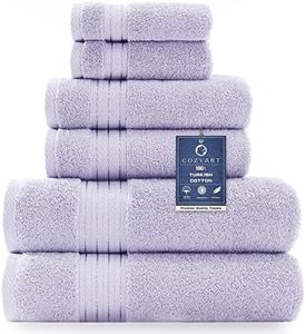 COZYART Lavender Luxury Bath Towels Set, Turkish Cotton Hotel Large Bath Towels Bulk for Bathroom, Thick Bathroom Towels Set of 6 with 2 Bath Towels, 2 Hand Towels, 2 Washcloths, 650 GSM.