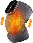 Heated Knee Brace Wrap, Adjustable Heated Vibration Knee Massager, Portable Electric Massage Cordless Knee Heating Pads Shoulder Brace Wrap, 3 Vibration Heating Settings and LED Display