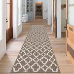 SHACOS Non Slip Hallway Runner Rug 60x240cm Long Hallway Runner Rug Washable Hall Runner Rug Long Entryway Runner Rug Carpet Runner for Hallway Kitchen Entryway Laundry, Brown