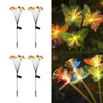 hardoll Solar Decorative Fibre Butterfly Light Warm White Color LED Waterproof Outdoor Home Garden Pathway Lawn Driveway(Pack of 4)