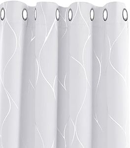 Deconovo Tende Oscuranti Finestre Soggiorno per Interni Termiche Isolanti con Occhielli 140x290cm Grigio Perla 2 Pannelli