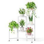 iDavosic.ly 6 Tier Plant Stand Indoor Tall, Corner Metal Tiered Plant Stands Outdoor for Multiple Plants, Folding Iron Flower Display Holders Rack Shelf, White