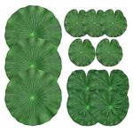 12 Pcs Artificial Floating Foam Lotus Leaves Artificial Lily Pads Leaves Water Lily Pads Ornaments Realistic Foliage Pond Decor for Patio Koi Fish Pond Pool Aquarium Home Garden Accessories in 3 Sizes