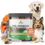 Probiotics for Dogs - 5 Billion CFU's, Digestive Enzymes, Prebiotics - Dog Allergies, Diarrhea, Bad Dog Breath, Constipation, Gas, Yeast, Hot Spots - Powder Supplement - 120 Grams - Strawfield Pets