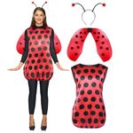 Spooktacular Creations Halloween Adult Ladybug Costume with Headband and Wings for Women Dress Up Party Cosplay (Standard)