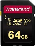 Transcend 64GB SDXC 700S Memory Card UHS- II, C10, U3, V90, 8K, Ultra HD, Up to 285/180 MB/s (Idea for DSLR cameras and advanced camcorders) TS64GSDC700S