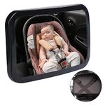 Baby Car Mirror, New Born Baby Essentials, Safety and 360 Degree Adjustability, Shatterproof, Fully Assembled, Baby Car Mirror for Backseat, Car Seat Mirror