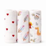 MomNess Muslin Baby Towels (Pack of 3) 100% Pure Cotton Muslin Baby Bath Towel 85x75 cm, Ultra Soft Lightweight Breathable Newborn Baby, Infants, Toddlers, for Boys & Girls