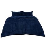 Brentfords King Size Duvet Cover Sets Blue, Teddy Fleece Bedding King Size Set with Pillowcases Ultra Soft Cosy Warm Winter Christmas Bedding for King Size Bed