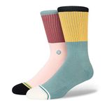 Stance Blocked Crew Socks, Multi, Multi, Large