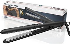 Rowenta SF1810 Express Style Hair Straightener | Two Temperatures (180°C and 210°C) | Ceramic Tourmaline Coating | Extra Long Plates | Rapid Heating | Locking System | Black/Silver