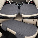 MY ARMOR Seat Cover Car Set | Ultra-Soft HR Quilted Cushion | Non-Slip Grip & Storage Pouch | Universal Fit Protector | Rear Seat 50×20 & Front Section 20×20 Inches | Grey Velvet