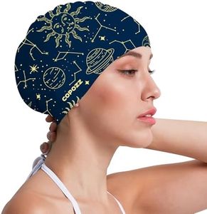COPOZZ Women‘s Swim Cap for All Hair - Large, Comfortable Silicone Swimming Cap, Waterproof Design for Long, Short, Thick & Curly Hair | Secure & Comfortable Fit (Sun-12yrs+)