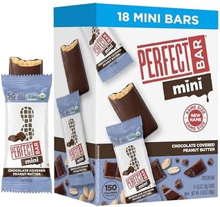 Perfect Bar Mini, Chocolate Covered Peanut Butter Protein Bar, Protein Snack, Snack Bar, Organic, Gluten Free, Soy Free, Non GMO, No Sugar Alcohols, 1.05 Ounce Bar, 18 Count