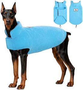 DENTRUN Reversible Dog Coat - Windproof Polar Fleece Vest with Reflective Neck Strips, Hook & Loop Closures, Easy-On Cold Weather Jacket for Extra Large Dogs Winter Gear, XXXL