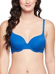 Clovia Women's Level 1 Push-Up Underwired Demi Cup Multiway T-Shirt Bra (BR2419P08_Blue_34A)