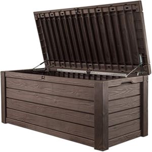 Keter Westwood 570L Outdoor Storage Box – Brown Wood Effect, All-Weather