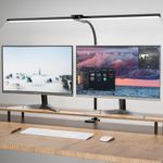 Hensam Desk Lamp for Office Home, 80CM Desktop Lighting Bar with Gooseneck, Clip on Desk Light with Clamp, Bright Dimmable Table Lamp for Study, Work, Computer, Monitor, Reading