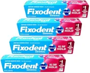 Fixodent Denture Adhesive Cream 4 Count, 2.4 Ounce Each