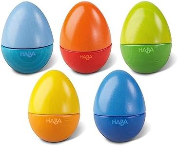 HABA Musical Eggs - 5 Wooden Eggs with Acoustic Sounds, Made in Germany, Kids Musical Instruments, Montessori Toys, Learning Toys & Music Play 2 yrs+