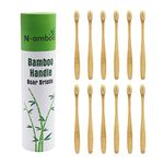 Boar Bristles Natural Bamboo Toothbrush Eco-Friendly Biodegradable Zero Waste Pack of 12