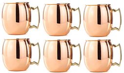 Rudra Exports Copper Moscow Mule Beer Mug Cup Copper Mug Best for Parties Bar Ware 450 ml Pack of 6