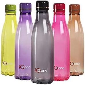 Cello Ozone Plastic Water Bottle, 1 Litre, Set of 5, Assorted