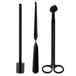 SAVITA 3 in 1 Candle Accessories Set, Wick Trimmer, Wick Dipper and Candle Stoppers, Stainless Steel Candle Snuffers Kit with an Exquisite Box, Safe for Putting Out Aromatherapy Candle Flame (Black)