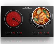 Electric Cooktop 2 Burners 24 Inch, GTKZW Double Induction Cooktop,110V Built-in Electric Stove Top 2400w, LED Touch Screen, 9 Heating 9 Temperature,Overheat Protection, Kids Lock & Timer