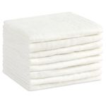 Aolso Baby Washcloths, 8pcs Muslin Cotton Baby Towels, 25x25 cm 6 Layers Cotton Baby Muslin Squares, Soft Baby Muslin Cloths, Absorbent & Breathable, Bibs for Girls & Boys（White）