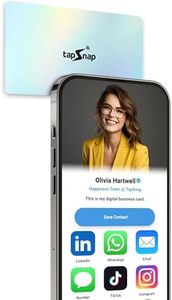 TapSnap Digital Business Card - No Subscription - Tap to Share - Smart NFC/QR - Custom Business Card - iPhone & Android (Hologram Prism)