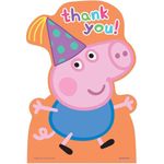 Amscan Peppa Pig Birthday Party Postcard Thank You Cards, Multicolor, 4 1/4" x 6 1/4"