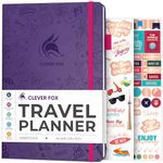 Clever Fox Travel Journal – Vacation Planner with Budget Plan, Packing List, Expense Tracker & Trip Journal – Travelling Itinerary Organizer for Women, Men & Couples – A5 Size, Purple