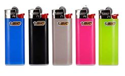 5 x New Mini BIC Lighter Child Resistant Assorted Colours