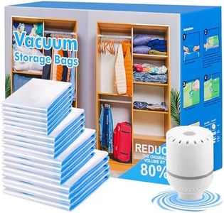 AiiYiiHii 18 Pack Vacuum Storage Bags With Electric Air Pump(4 Jumbo/4 Large/4 Medium/4 Small/2 Roll),Compression Seal Storage Bags,Vacuum Seal Bags For Bedding,Blanket,Clothes Storage & Organisation