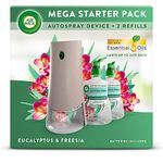 Air Wick Aerosol-Free Automatic Air Freshener Spray Bundle Kit, Eucalyptus & Freesia, 1 gadget & 2 Refills (228ml), 24x7 Active Fresh Odour Neutraliser, Lasts Up to 140 Days, Air freshener For Home