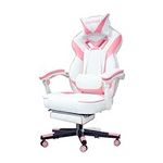 HEADMALL Pink Gaming Chair with Foo