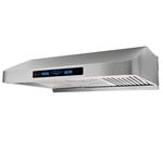 ROXON 800 CFM SMOKE SENSOR & TOUCHLESS Control Centrifugal Blower type motor 30 Inches Under Cabinet Range Hood Kitchen Exhaust Fan Stainless Steel RXN-U42A-30