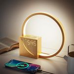 LED Bedside Lamp with Alarm Clock, 