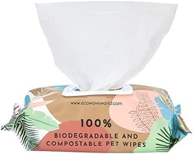 Eco Wave Pet Wipes, 100% Biodegradable and Compostable Dog and Cat Cleansing Wipes with Aloe Vera, 100 Fragrance Free Eco-Friendly Pet Safe Wipes, Quickly Remove Dirt, Mess and Odours (20 x 20cm)