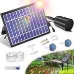 Solar Pond Aerator with Air Pump, 3 Modes(18H/36H/72H) Solar Aerator for Ponds Outdoor, 4W & 2200 mAh Solar Powered Air Pump with Bubble Regulator for Small Fish Pond, Stock Tank, Aquarium Hydroponics