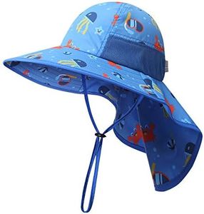 icolor Kids Hats Toddlers Sun Hat UPF50+Bucket Outdoor Beach Play Sun Protection Cap for Kids Ages 3~12 Girl Boy, Cute Crab, One Size